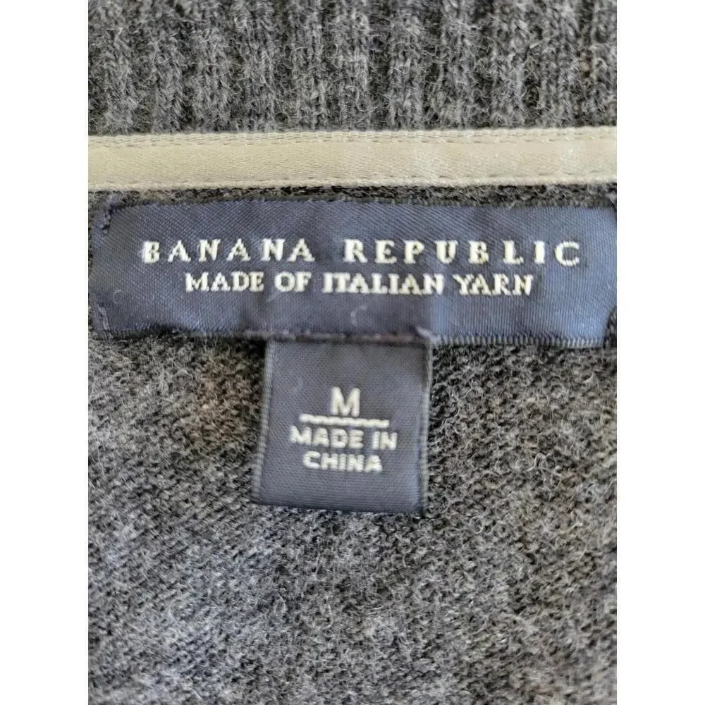 Banana Republic medium grey longish cardigan sweater. Italian yarn